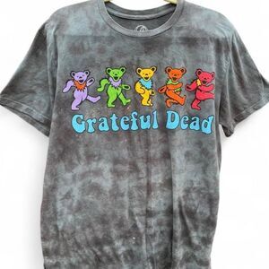 Grateful Dead Tie-Dye Bear Tee - Gray with Multicolor Bears